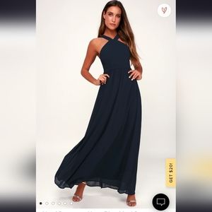 Lulu's Navy Blue Maxi Dress